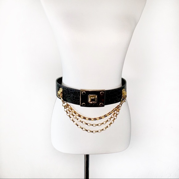 bebe Accessories - [Bebe] Black Chain Belt - Size Medium